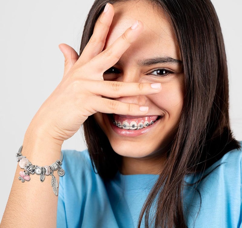 DS Charm Bracelets for girls,exquisite cute cartoon friendship bracelets Silver Stainless Steel Bangle with birthday Gift box, Adjustable girls jewelry Suitable for holiday gifts - Image 5